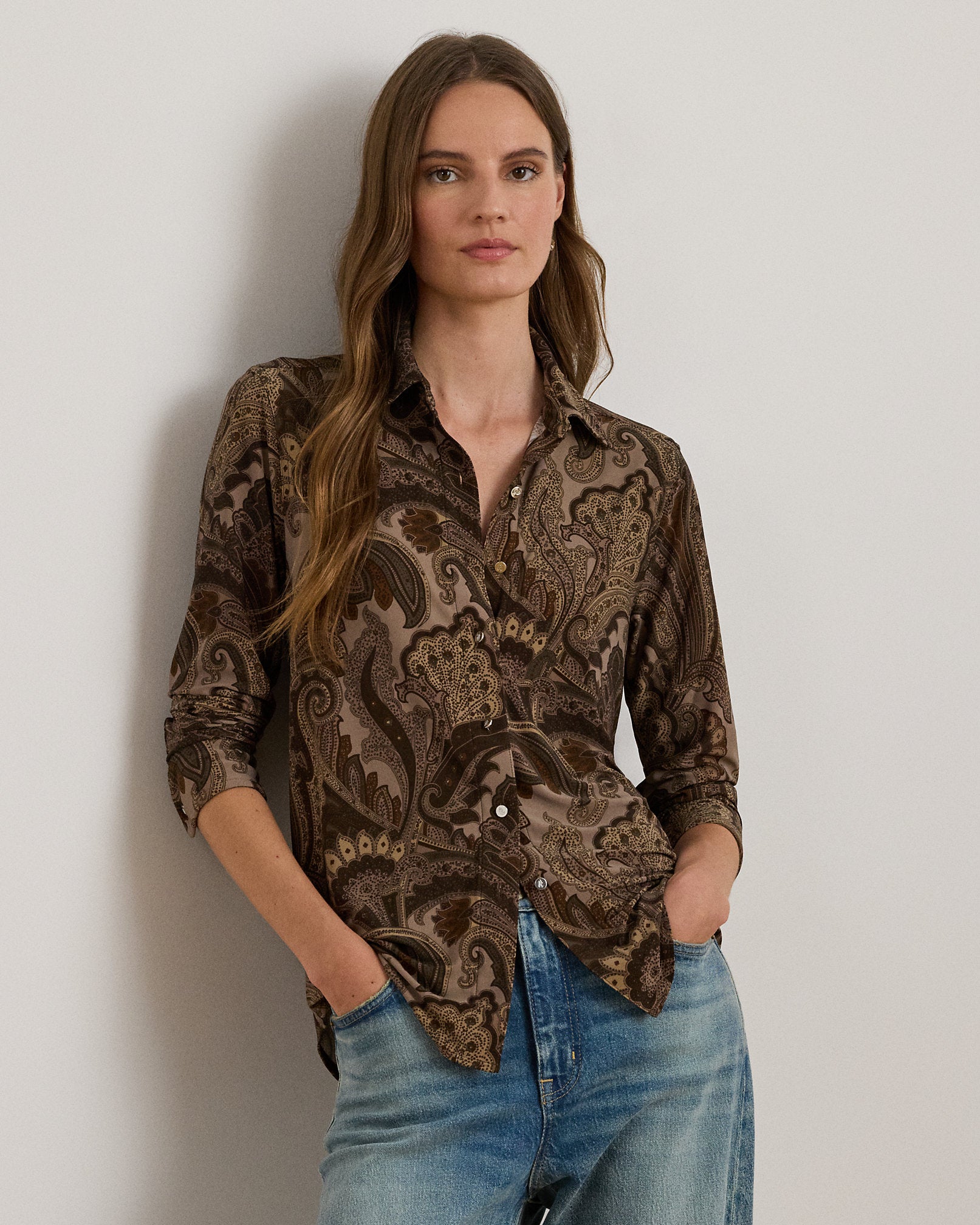 Ralph Lauren Slim Fit Paisley Jersey Shirt