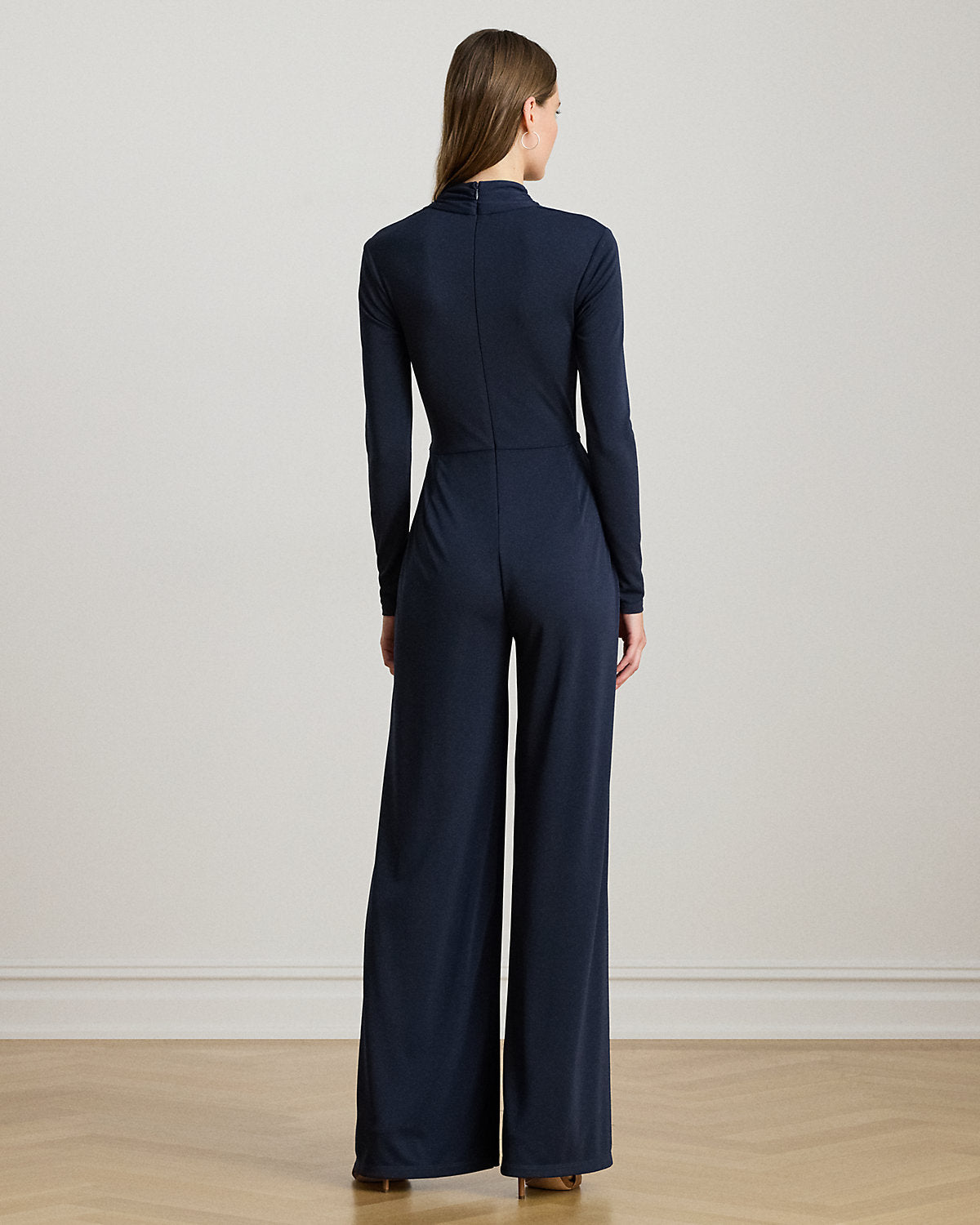 Ralph Lauren BuckleTrim Jersey Surplice Jumpsuit