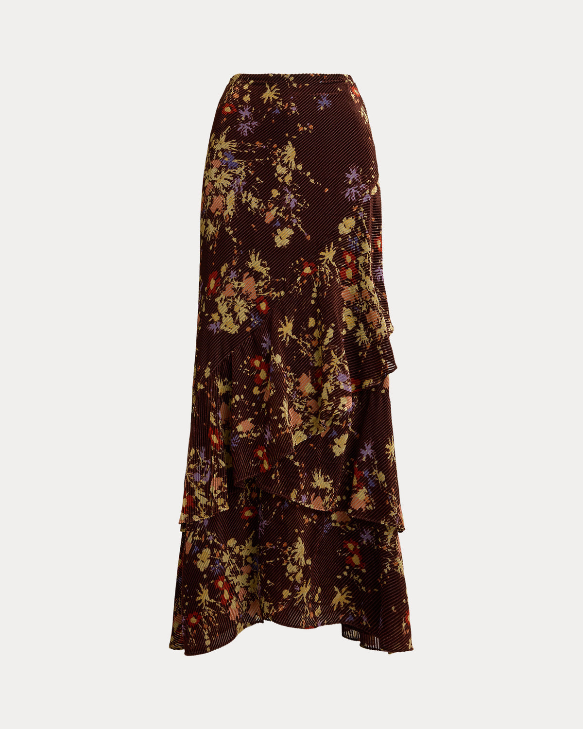 Ralph Lauren Floral Burnout Velvet Tiered Maxiskirt