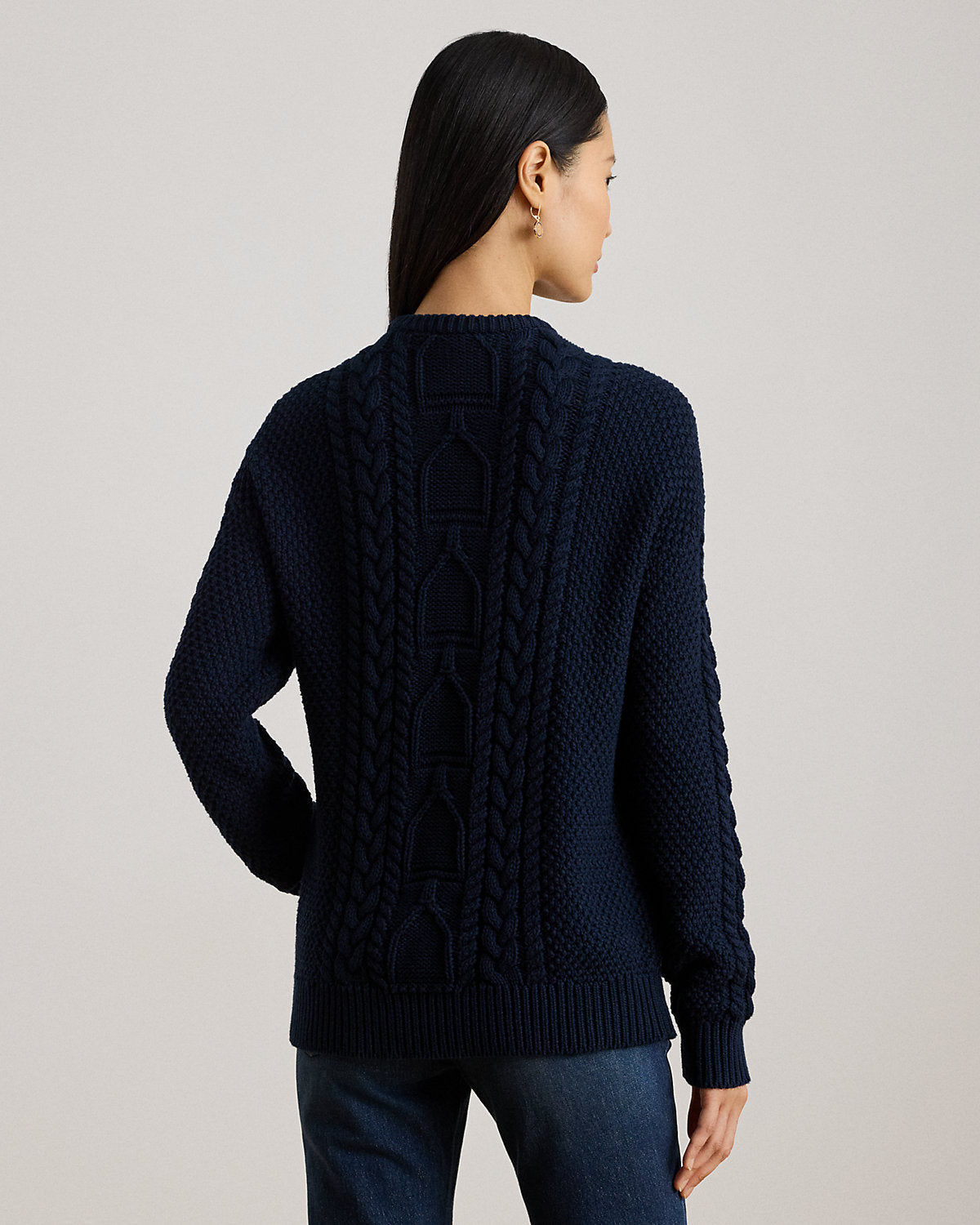 Ralph Lauren CableKnit Cotton Crewneck Sweater