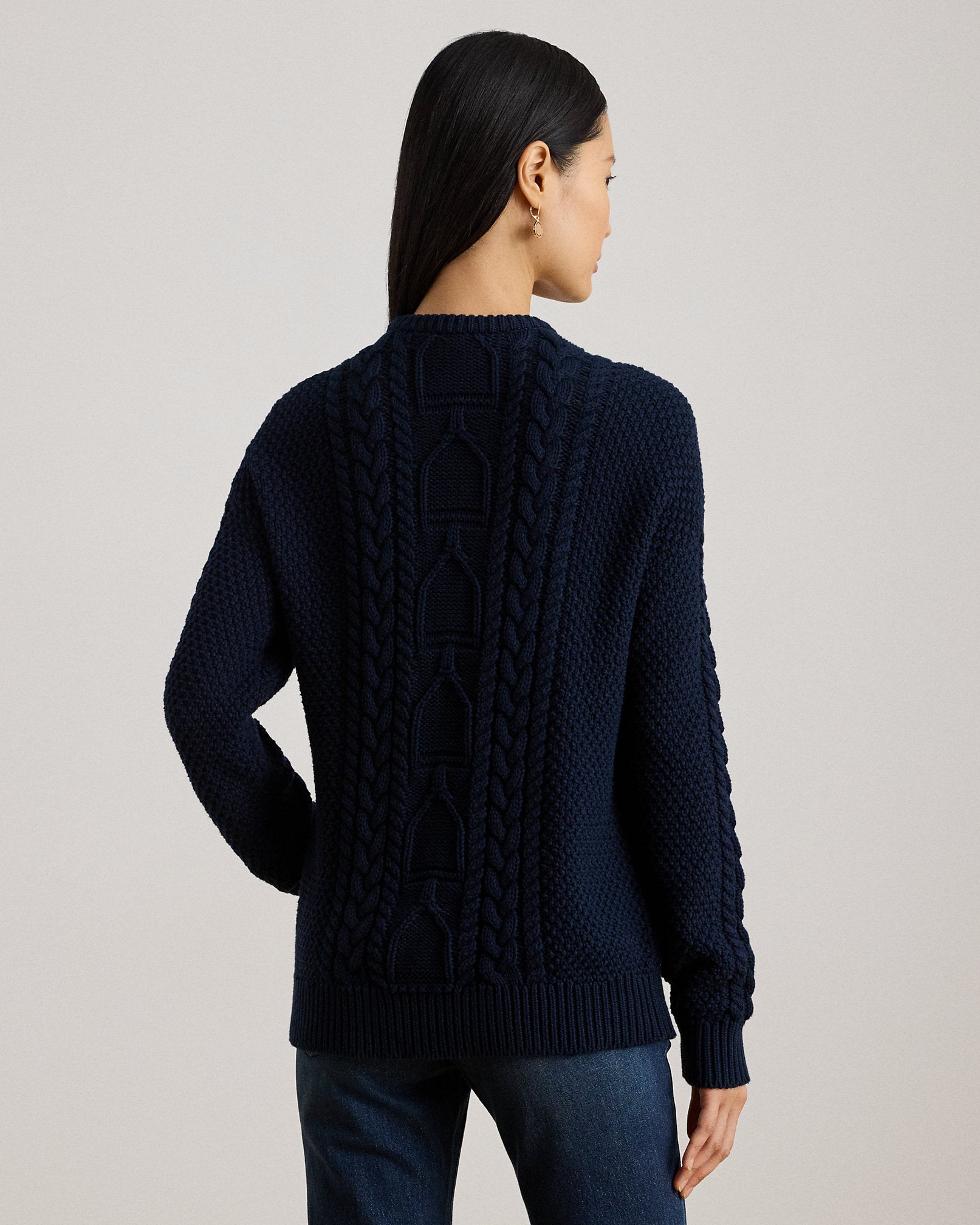 Ralph Lauren CableKnit Cotton Crewneck Sweater