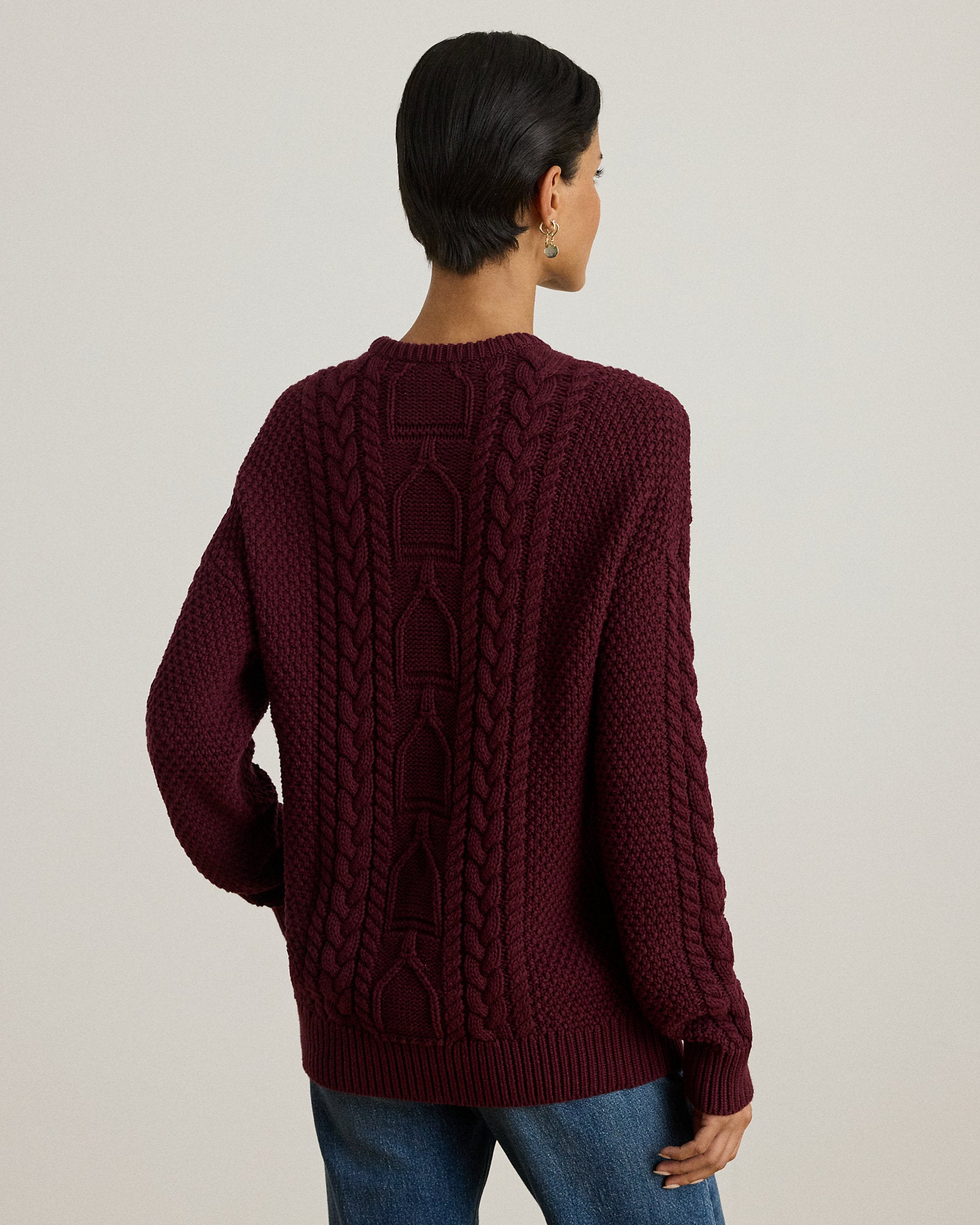 Ralph Lauren CableKnit Cotton Crewneck Sweater