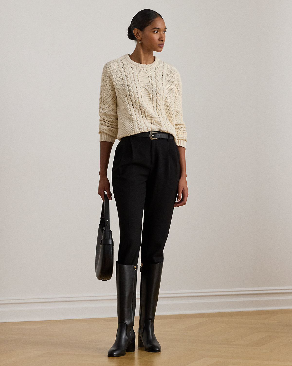 Ralph Lauren CableKnit Cotton Crewneck Sweater