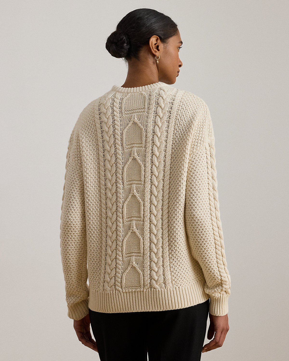 Ralph Lauren CableKnit Cotton Crewneck Sweater