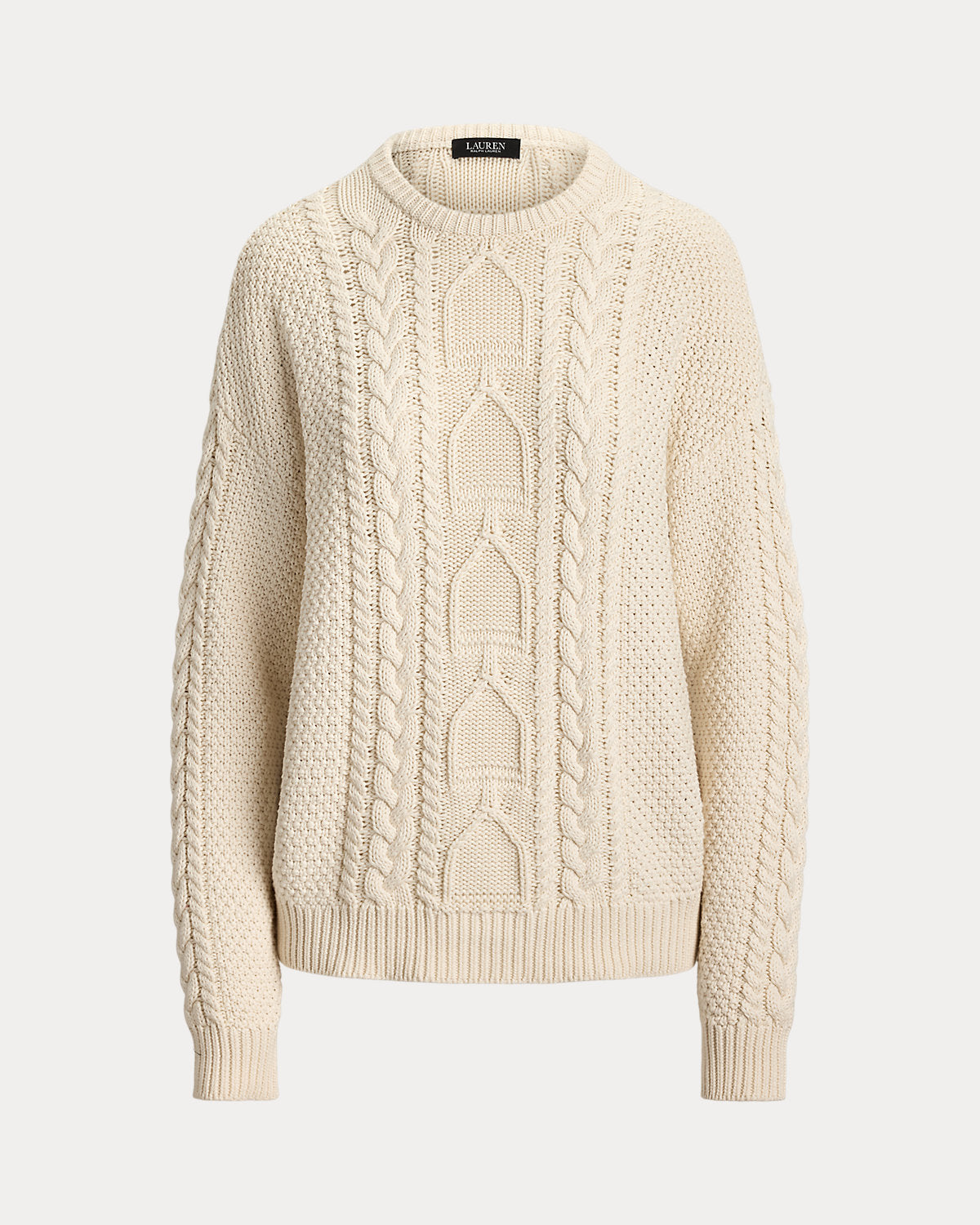 Ralph Lauren CableKnit Cotton Crewneck Sweater