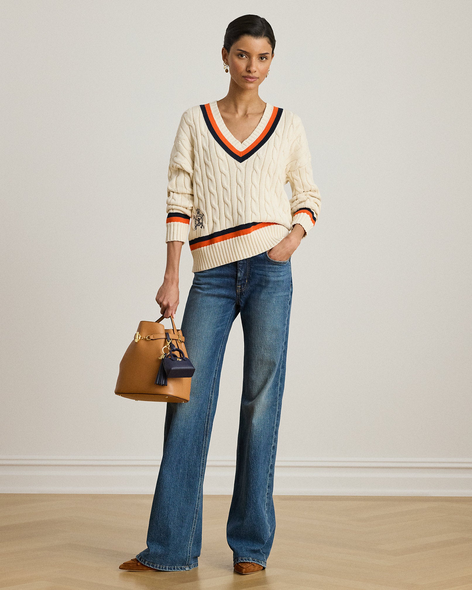 Ralph Lauren CableKnit Cotton Cricket Sweater