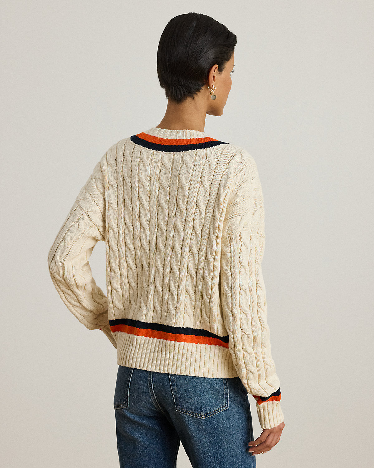 Ralph Lauren CableKnit Cotton Cricket Sweater