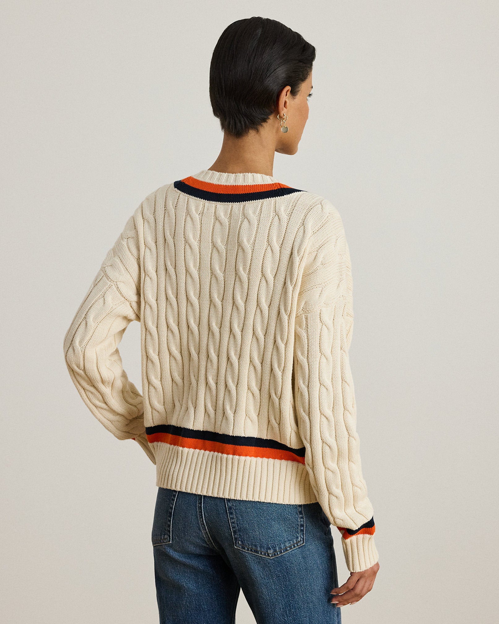 Ralph Lauren CableKnit Cotton Cricket Sweater