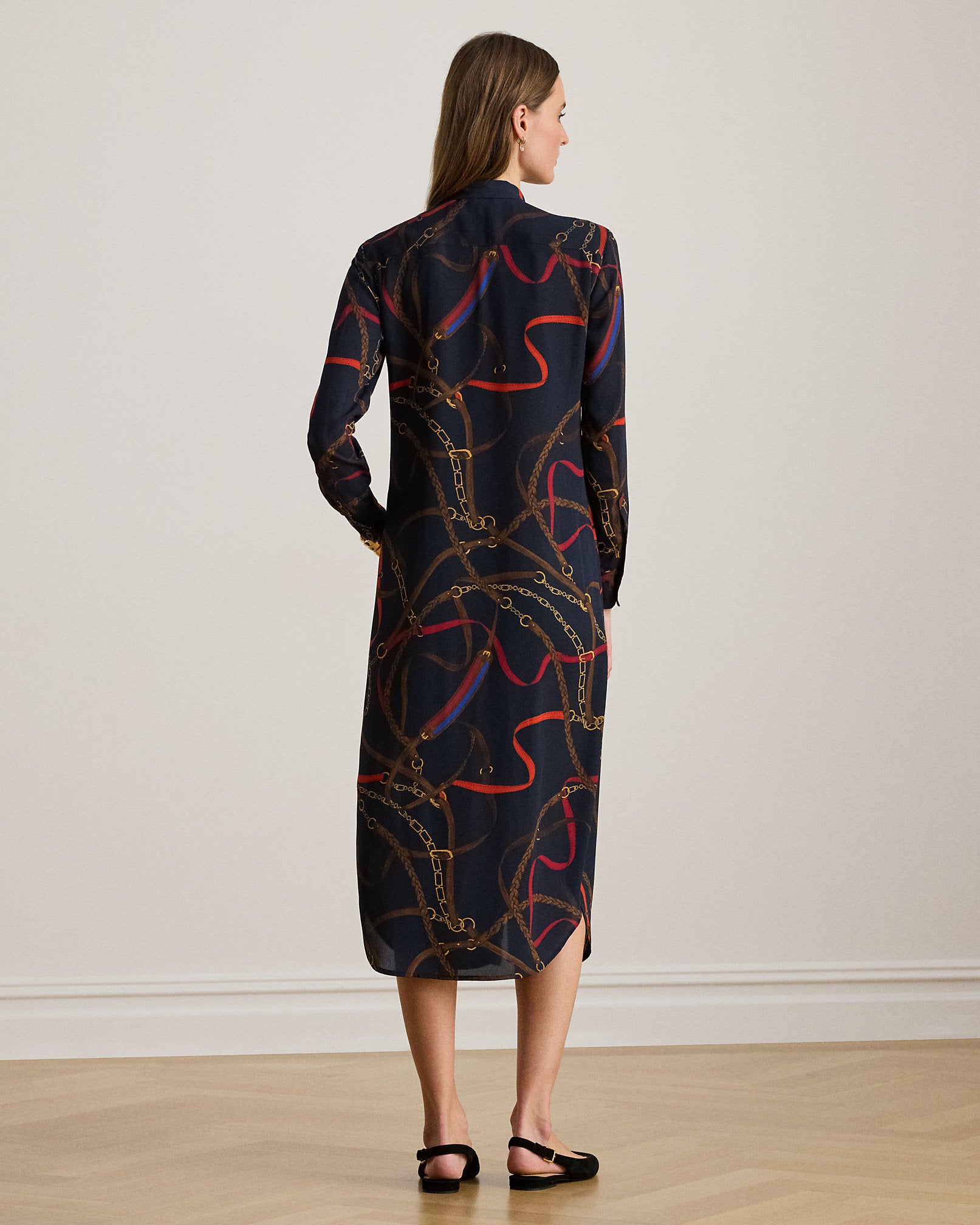 Ralph Lauren Print Georgette TieNeck Shirtdress