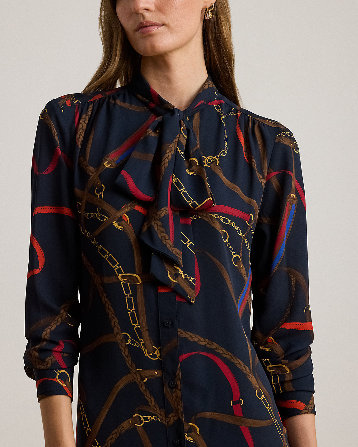 Ralph Lauren Print Georgette TieNeck Shirtdress