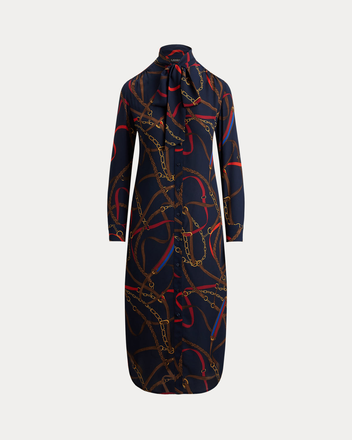 Ralph Lauren Print Georgette TieNeck Shirtdress