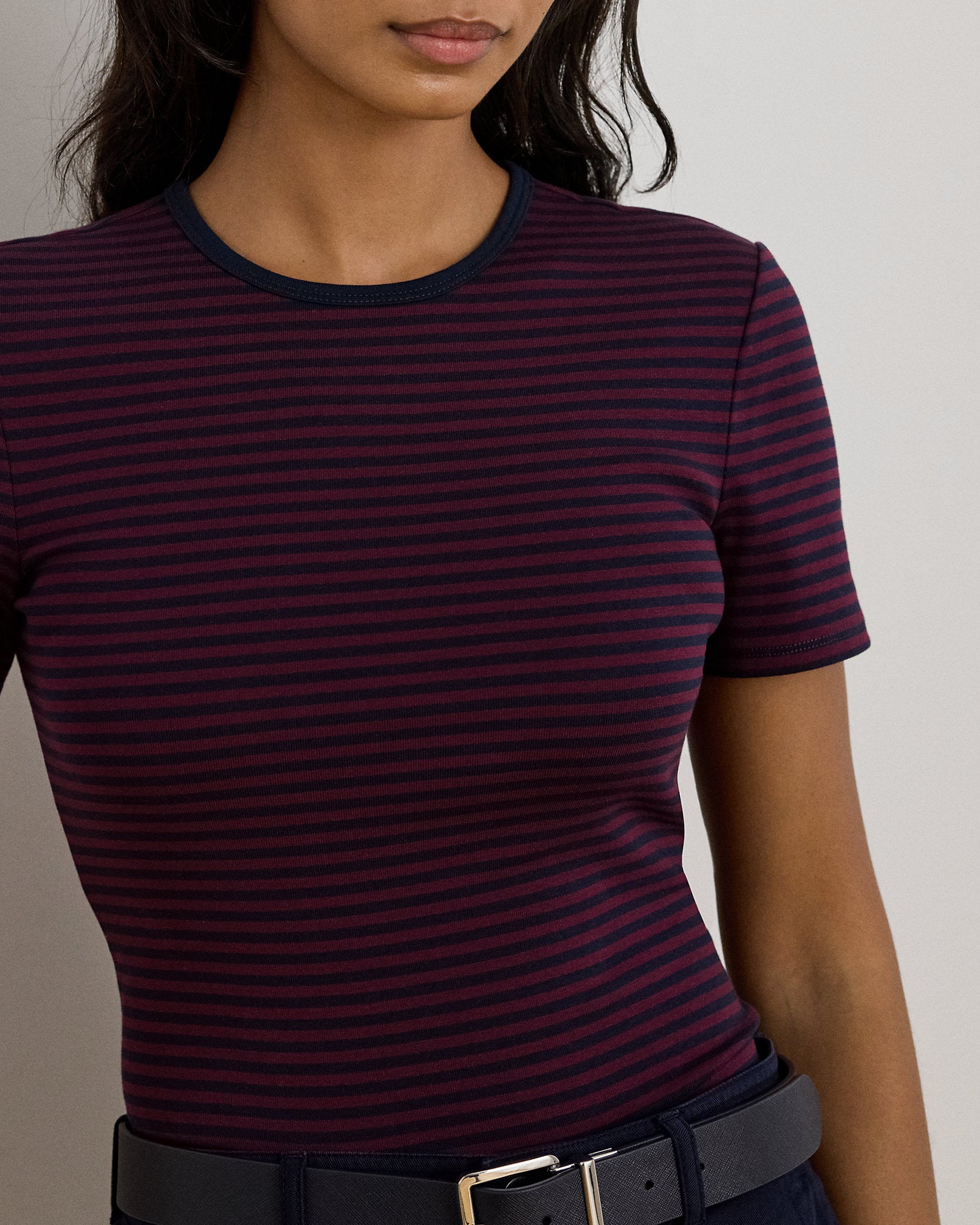 Ralph Lauren Striped Stretch Cotton Crewneck Tee