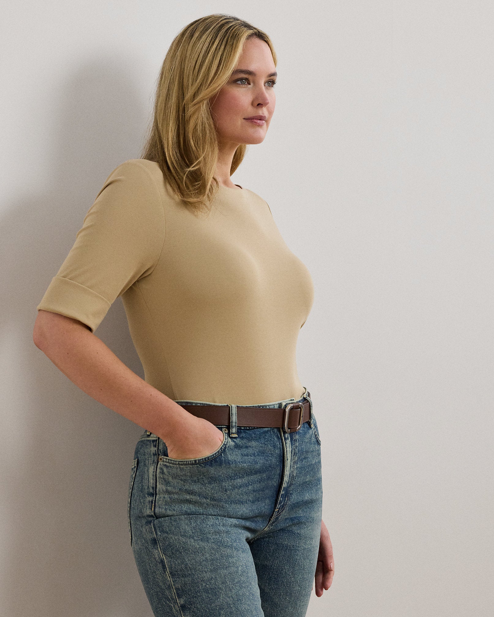 Ralph Lauren Stretch Cotton Boatneck Tee