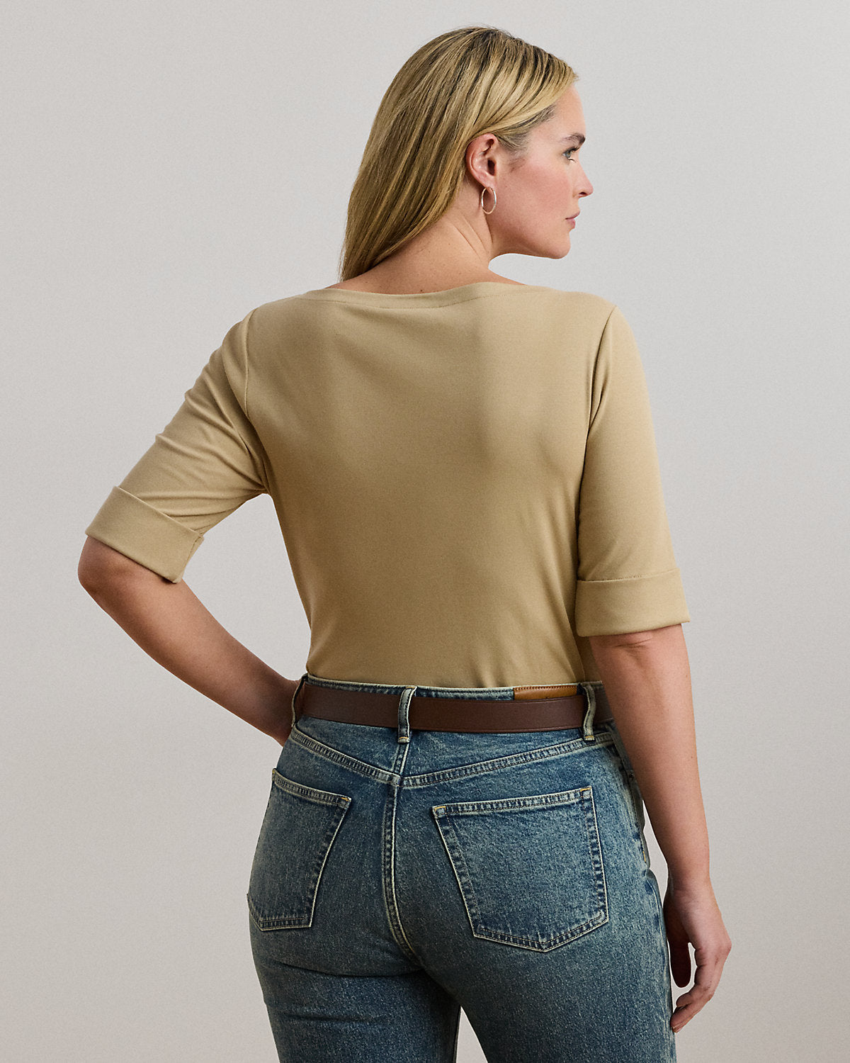 Ralph Lauren Stretch Cotton Boatneck Tee