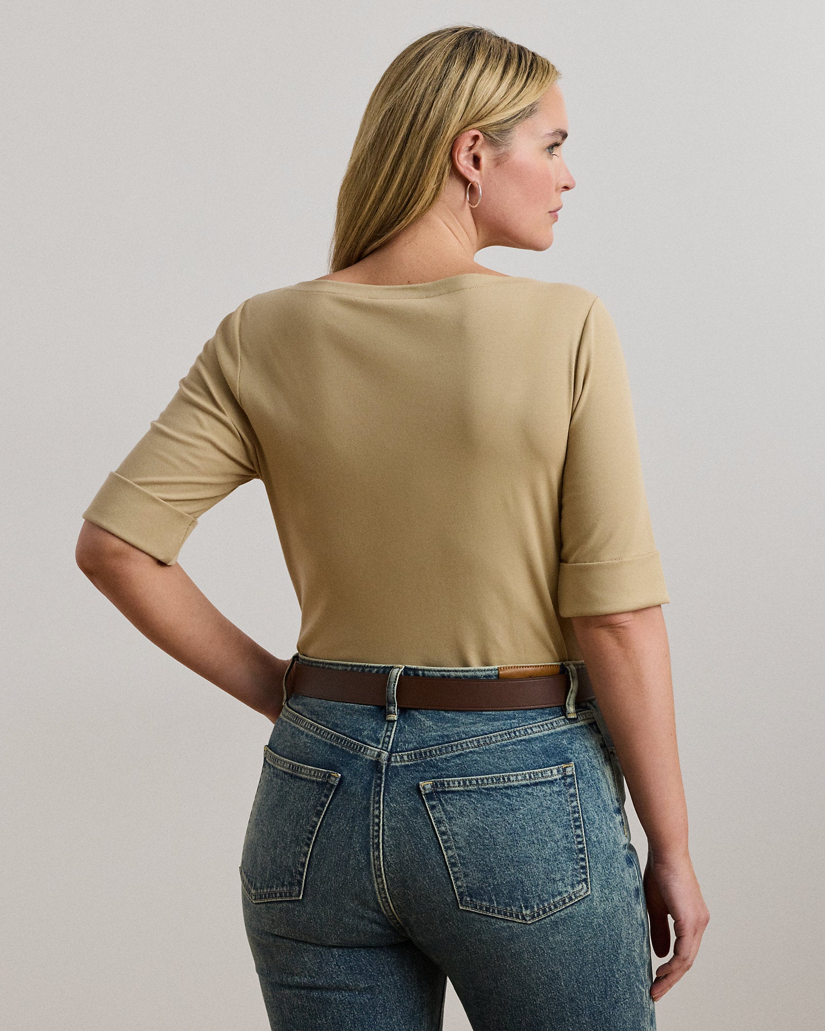 Ralph Lauren Stretch Cotton Boatneck Tee