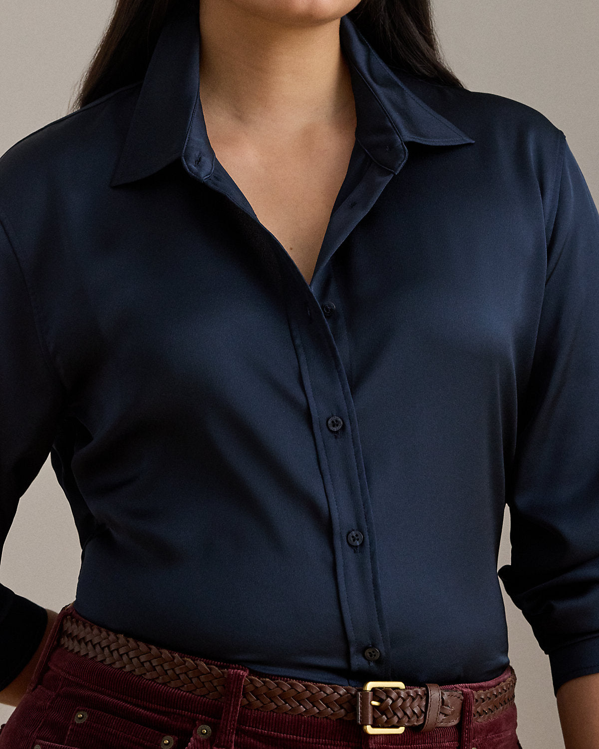Ralph Lauren Classic Fit Satin Charmeuse Shirt