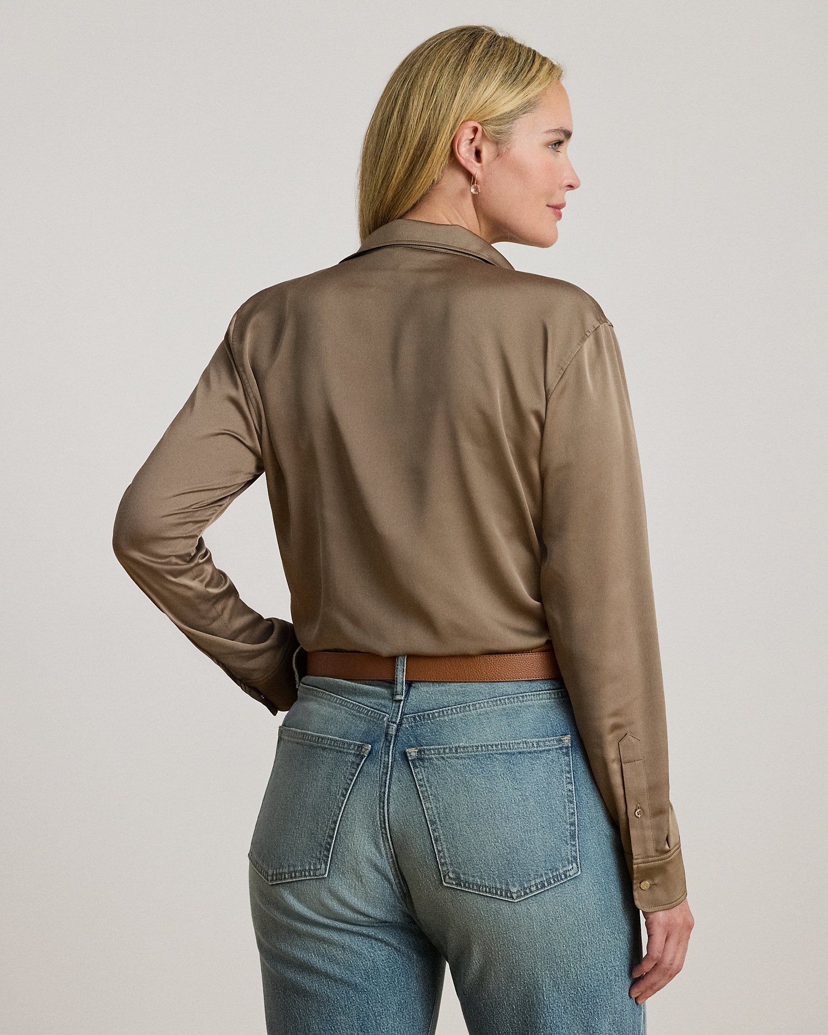 Ralph Lauren Classic Fit Satin Charmeuse Shirt