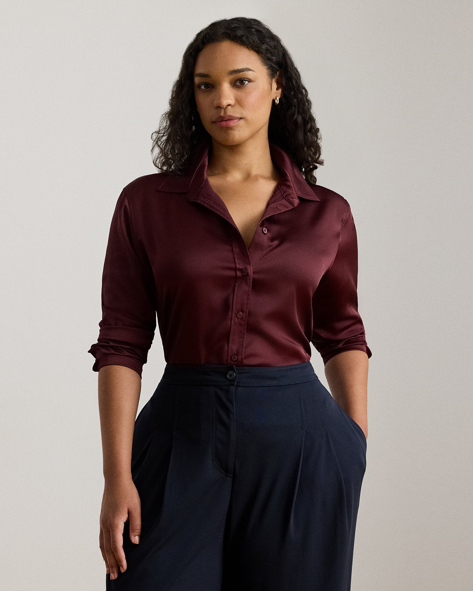 Ralph Lauren Classic Fit Satin Charmeuse Shirt
