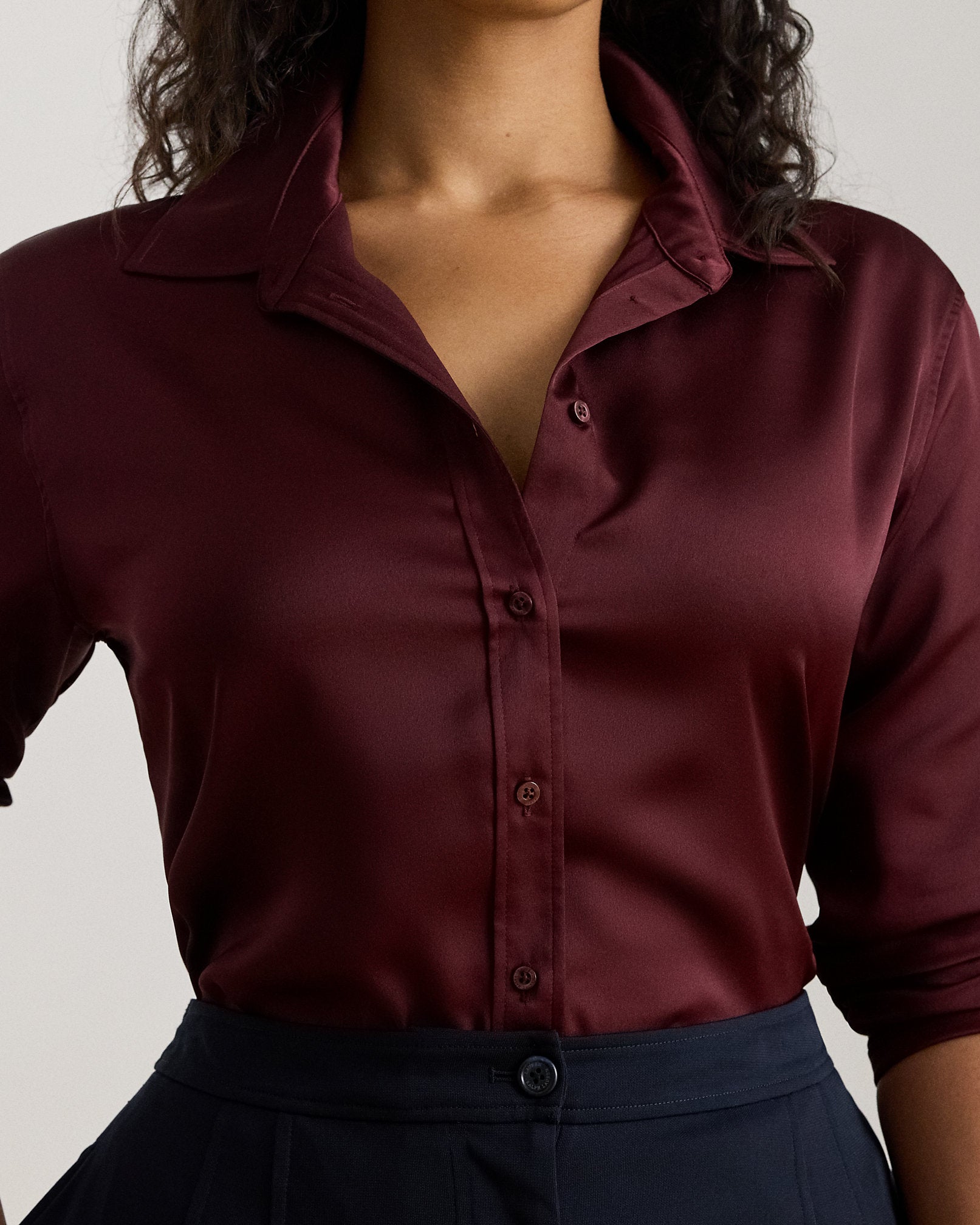 Ralph Lauren Classic Fit Satin Charmeuse Shirt