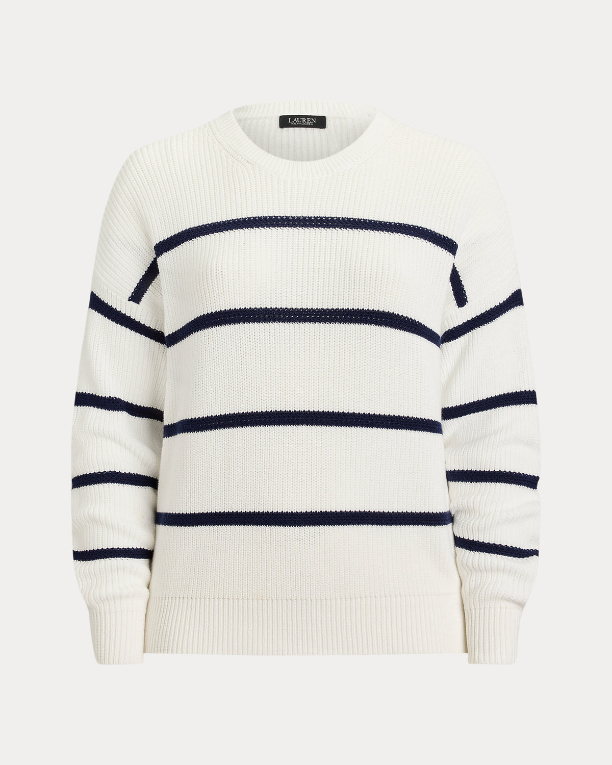 Ralph Lauren Striped RibKnit Cotton Crewneck Sweater