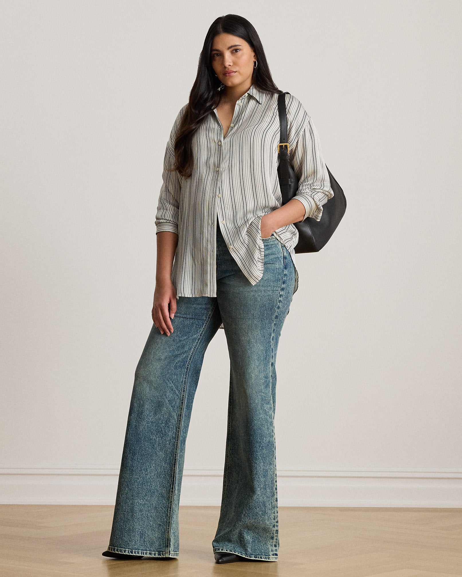 Ralph Lauren Relaxed Fit Striped Satin Shirt