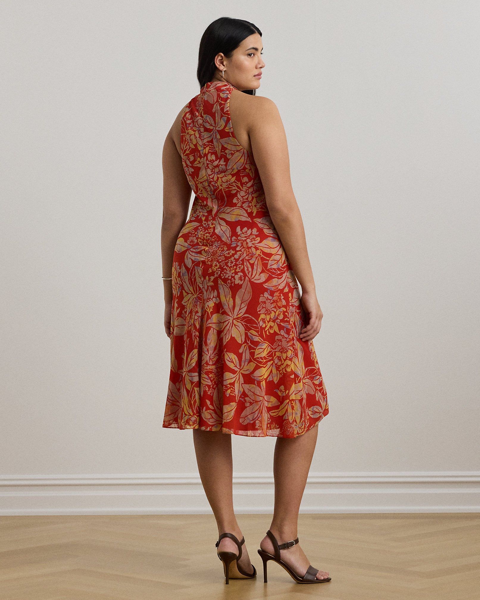 Ralph Lauren Floral Georgette Halter Dress