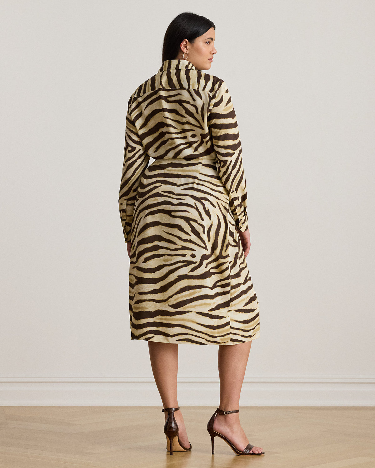 Ralph Lauren ZebraPrint TieFront Crepe Shirtdress