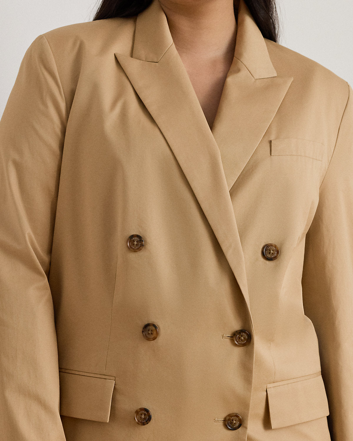 Ralph Lauren DoubleBreasted Cotton Twill Blazer