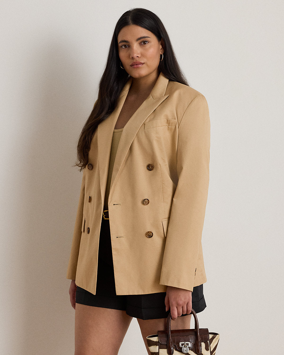 Ralph Lauren DoubleBreasted Cotton Twill Blazer