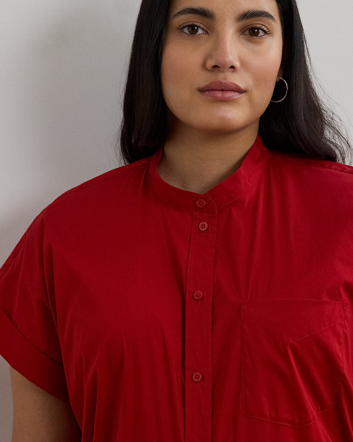 Ralph Lauren TieFront CottonBlend Shirtdress
