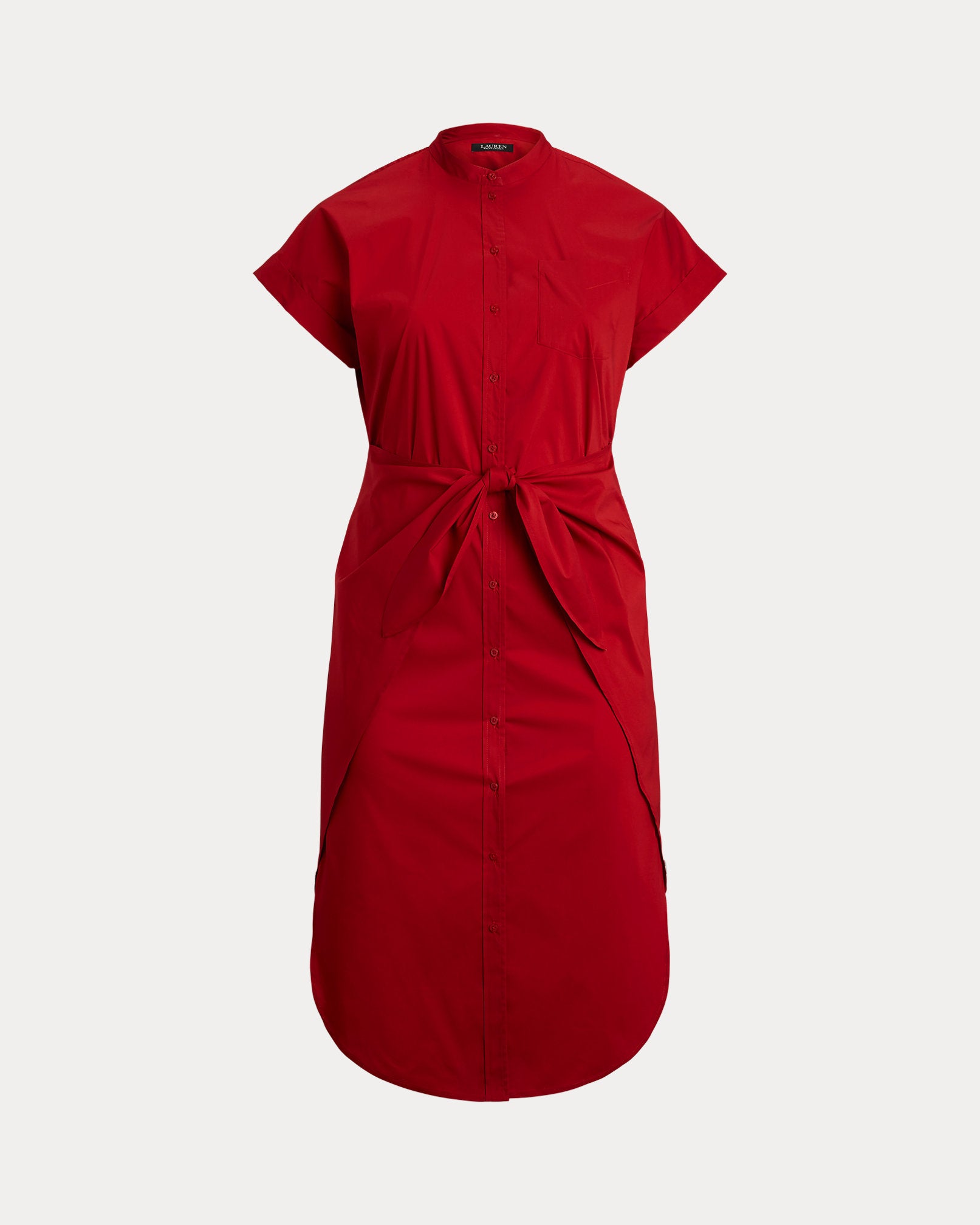 Ralph Lauren TieFront CottonBlend Shirtdress