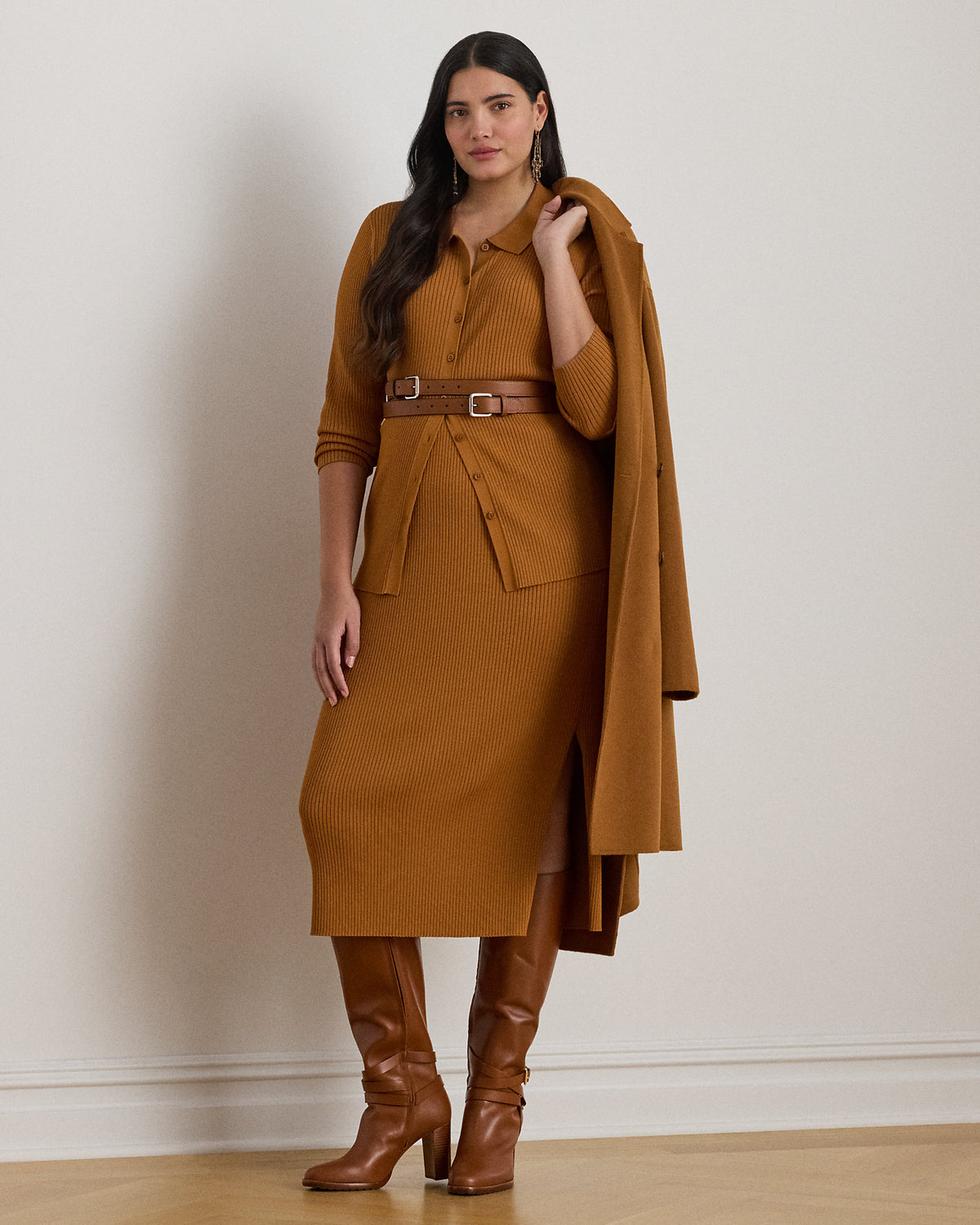 Ralph Lauren RibKnit Pencil Midi Skirt