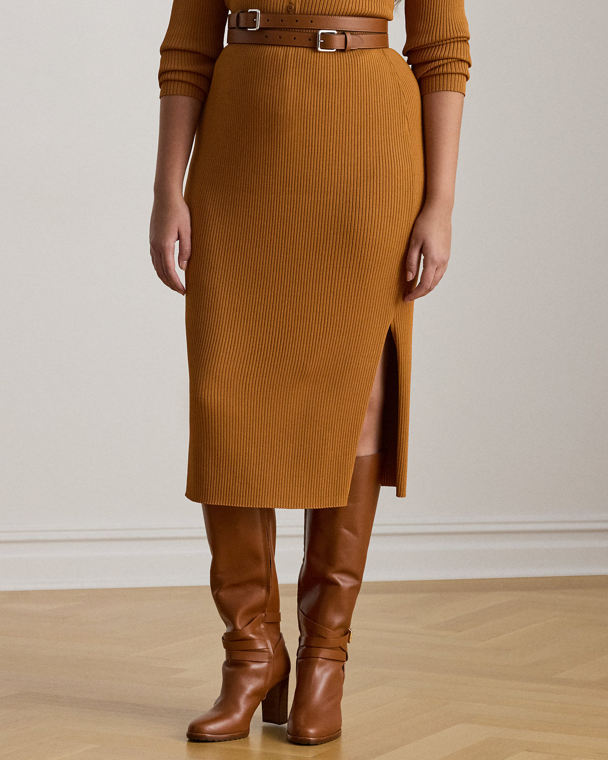 Ralph Lauren RibKnit Pencil Midi Skirt