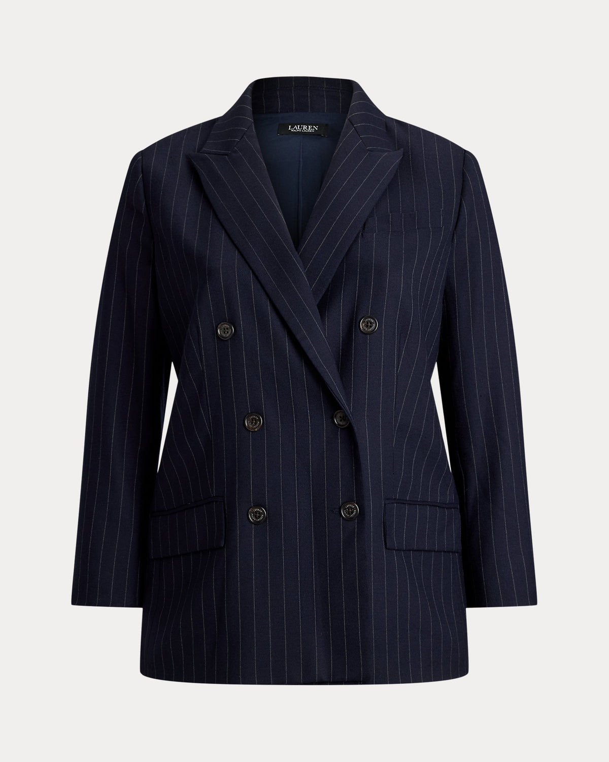 Ralph Lauren DoubleBreasted Pinstripe Twill Blazer