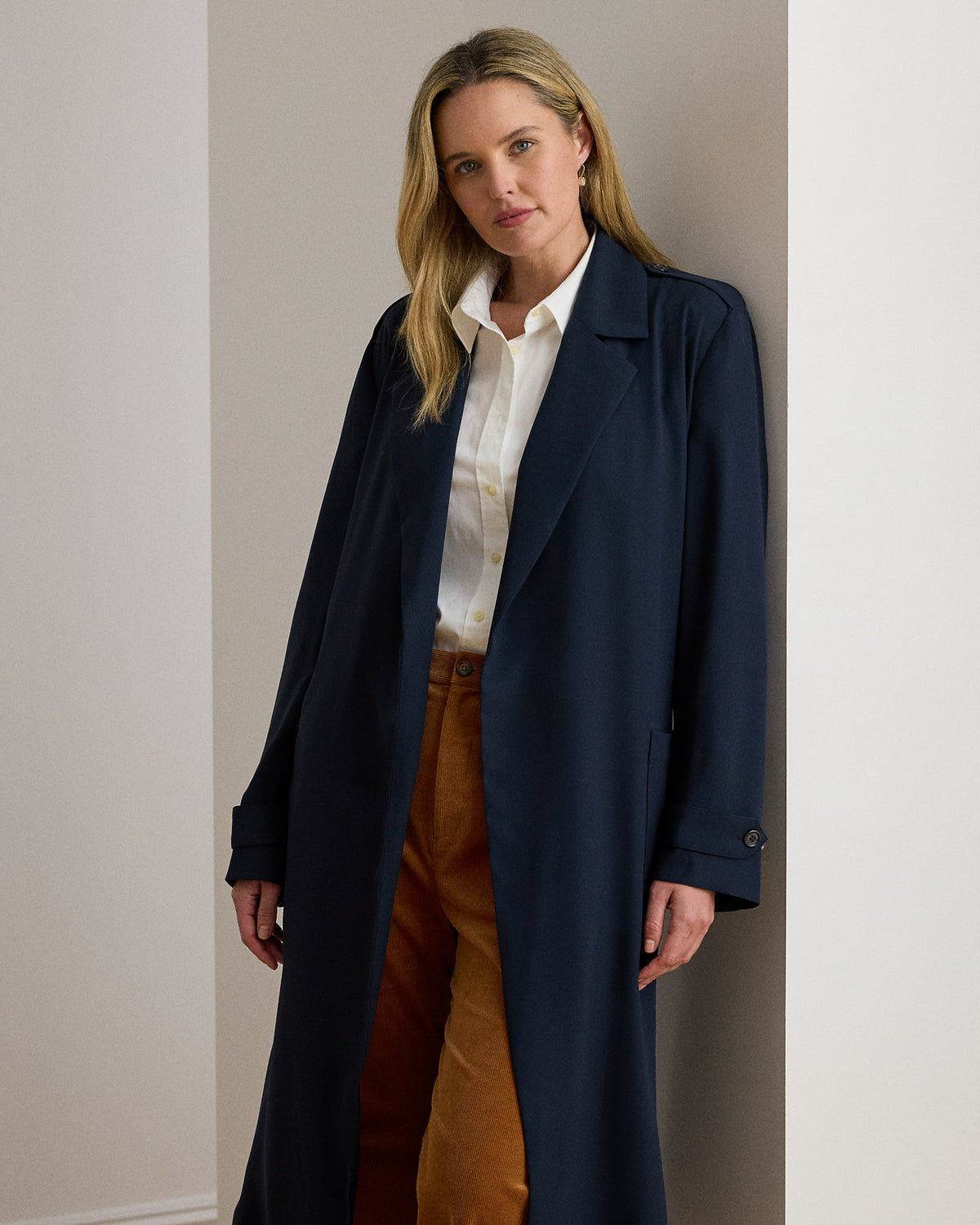 Ralph Lauren DoubleFaced Georgette Wrap Coat