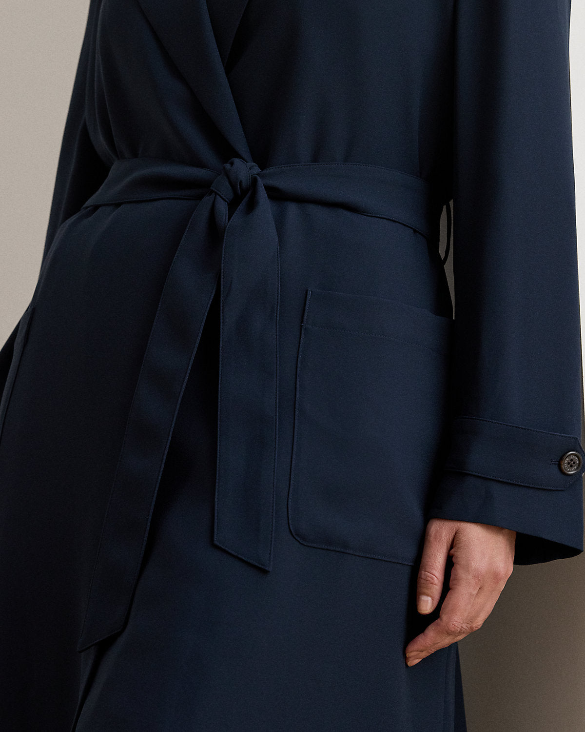Ralph Lauren DoubleFaced Georgette Wrap Coat