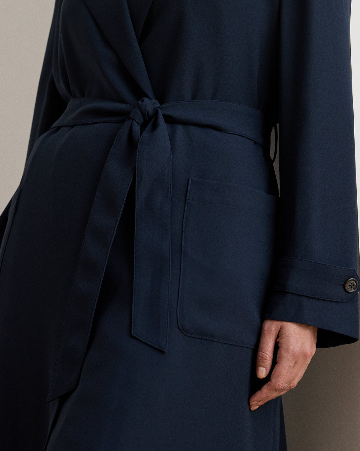 Ralph Lauren DoubleFaced Georgette Wrap Coat