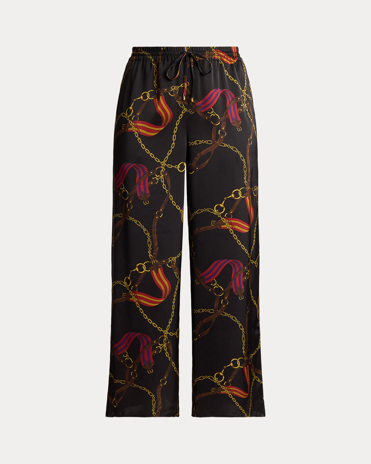 Ralph Lauren BeltingPrint Charmeuse WideLeg Pant