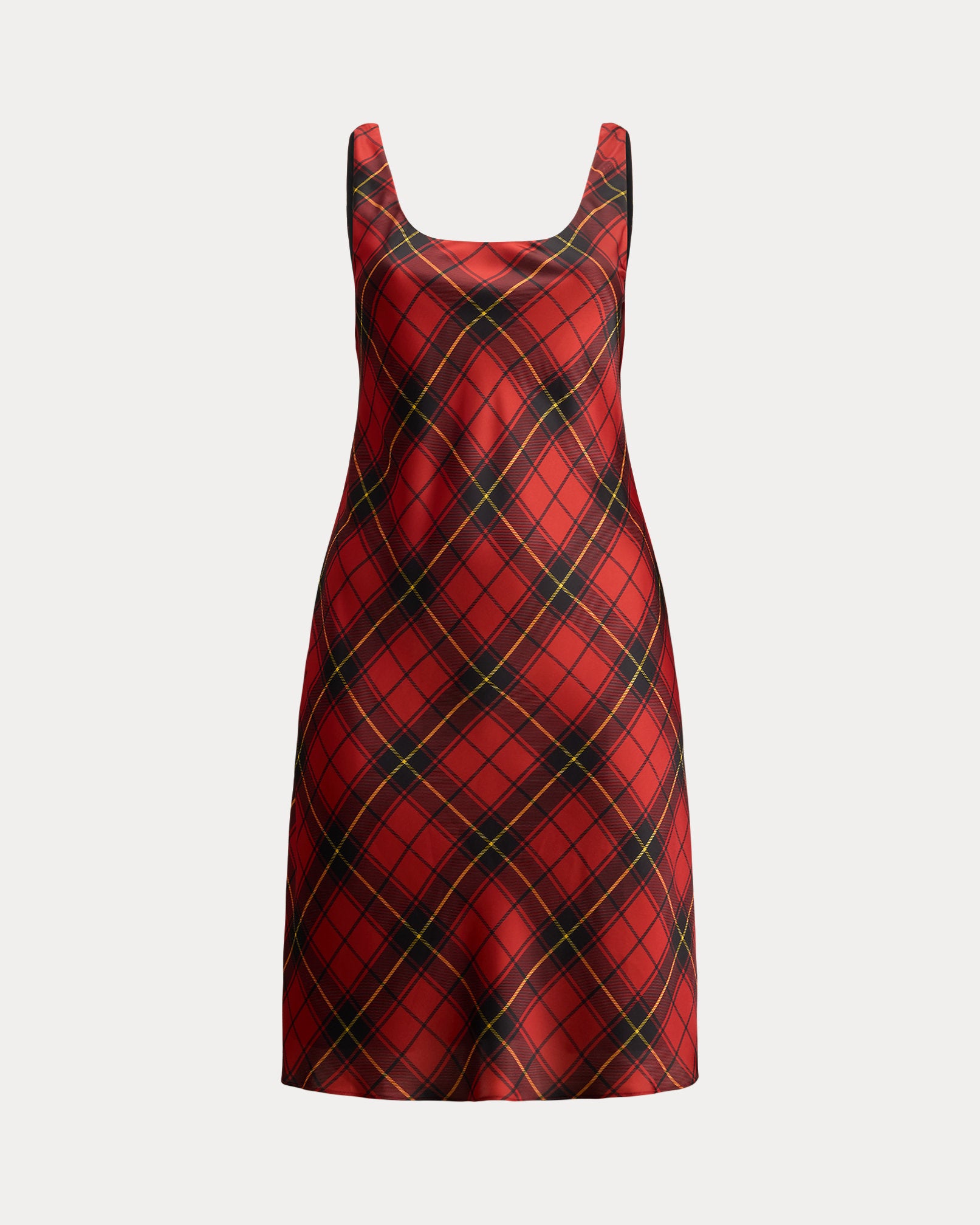 Ralph Lauren Plaid Satin Sleeveless Cocktail Dress