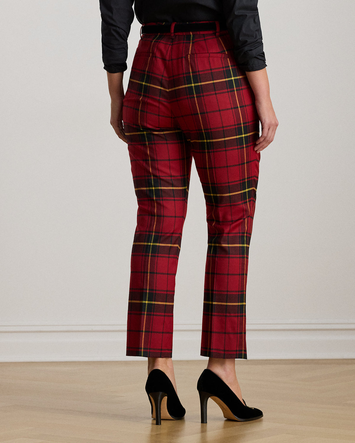 Ralph Lauren Checked Plaid WoolBlend Cropped Pant