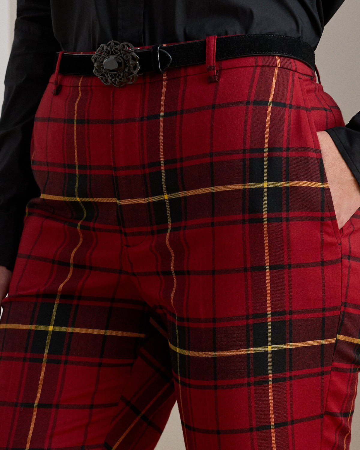 Ralph Lauren Checked Plaid WoolBlend Cropped Pant