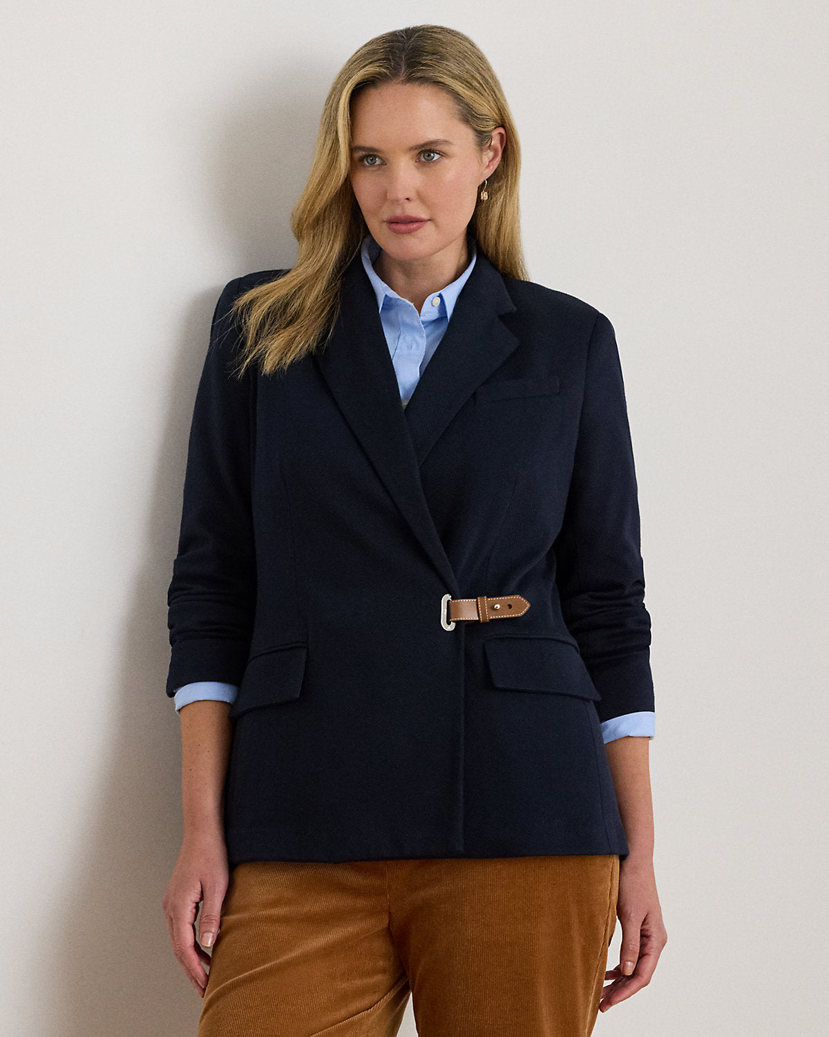 Ralph Lauren BuckleTrim Herringbone Jacquard Blazer