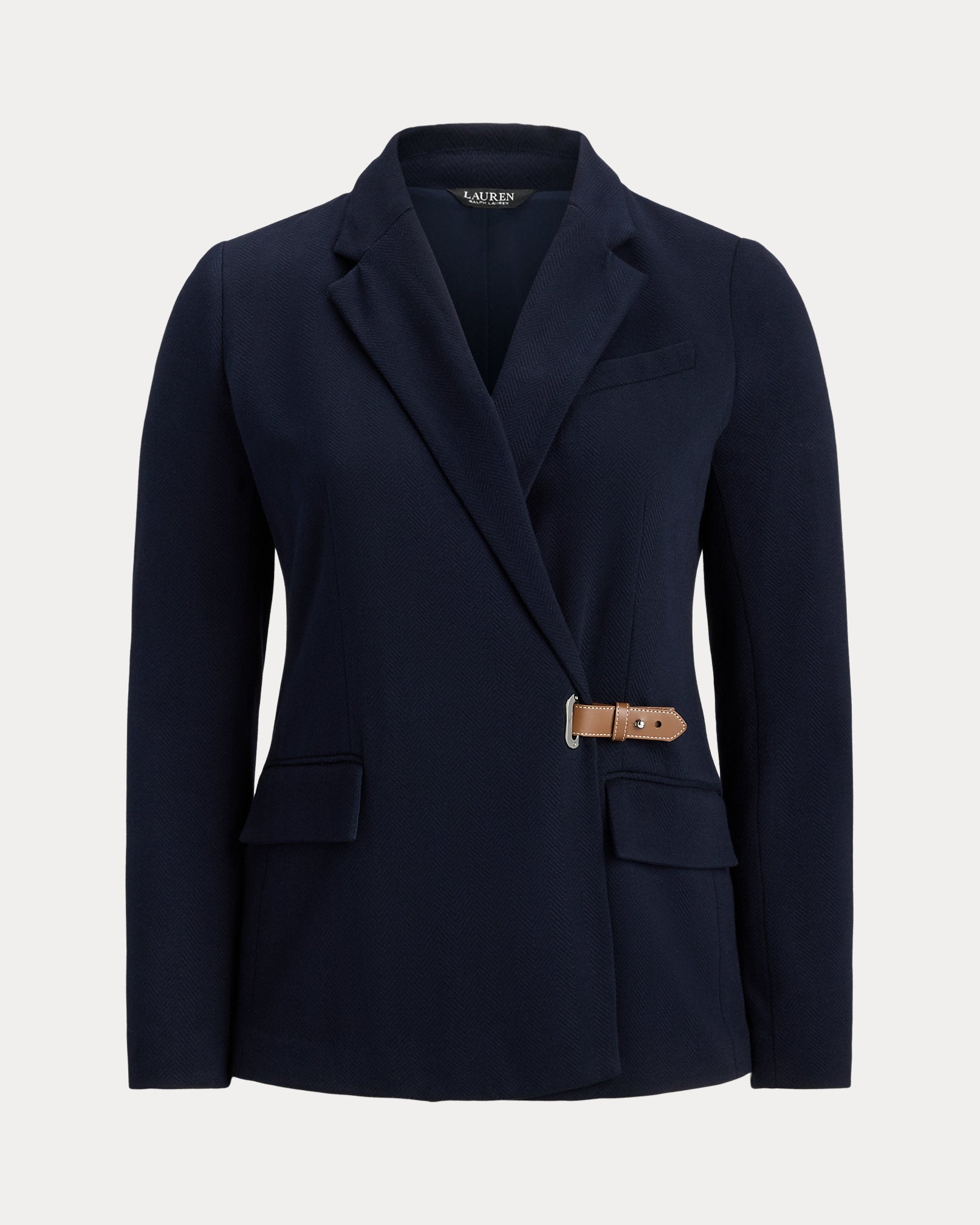 Ralph Lauren BuckleTrim Herringbone Jacquard Blazer