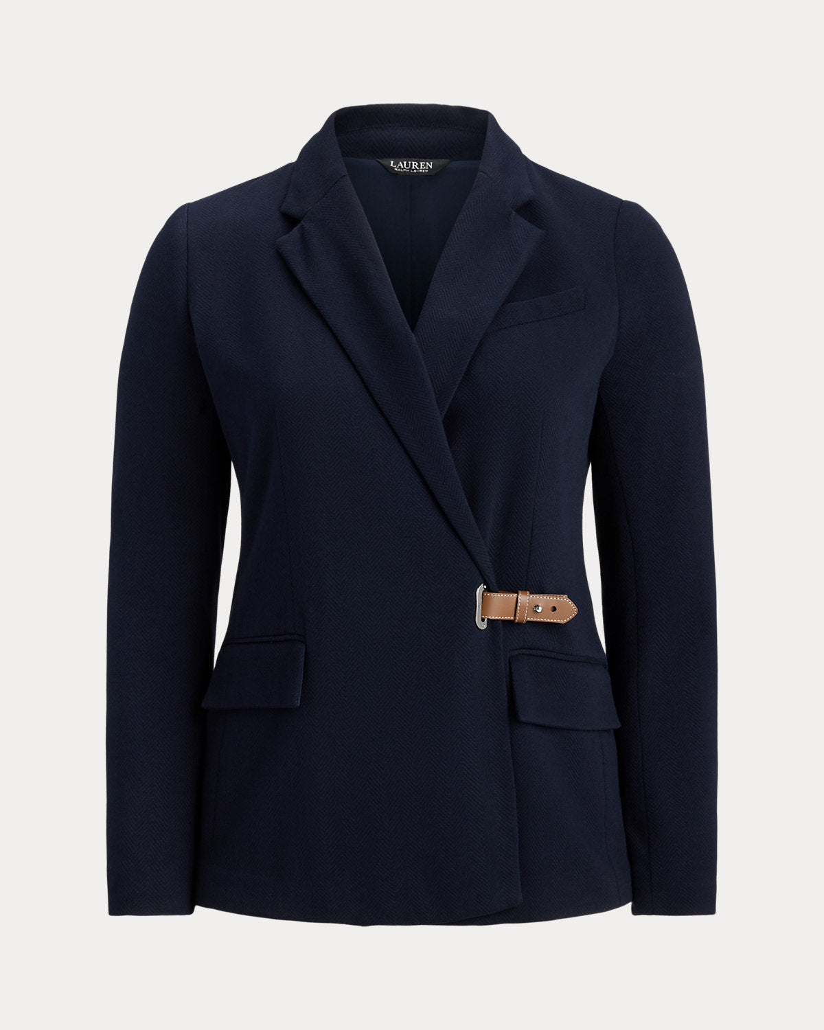 Ralph Lauren BuckleTrim Herringbone Jacquard Blazer