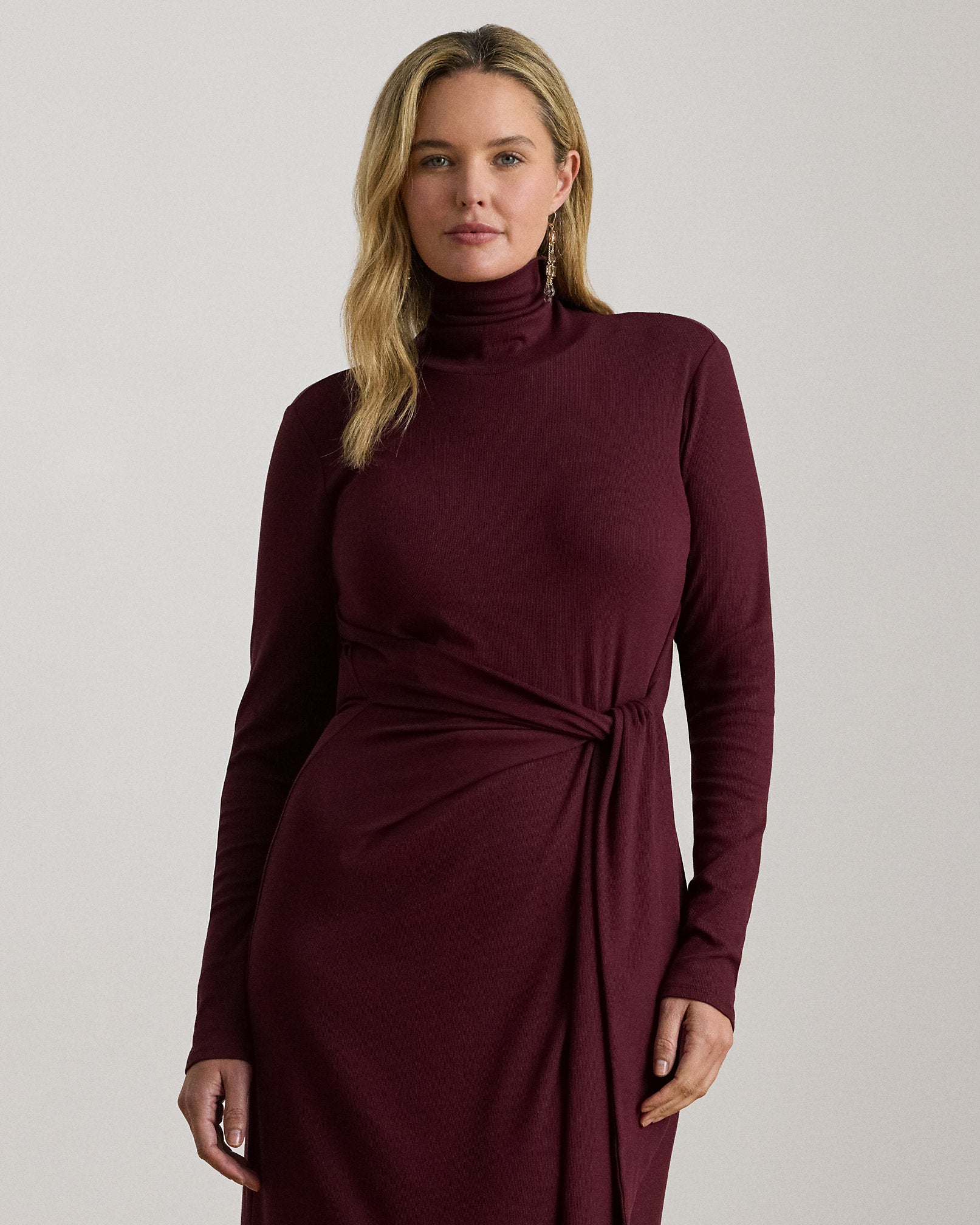 Ralph Lauren TieFront Turtleneck Dress