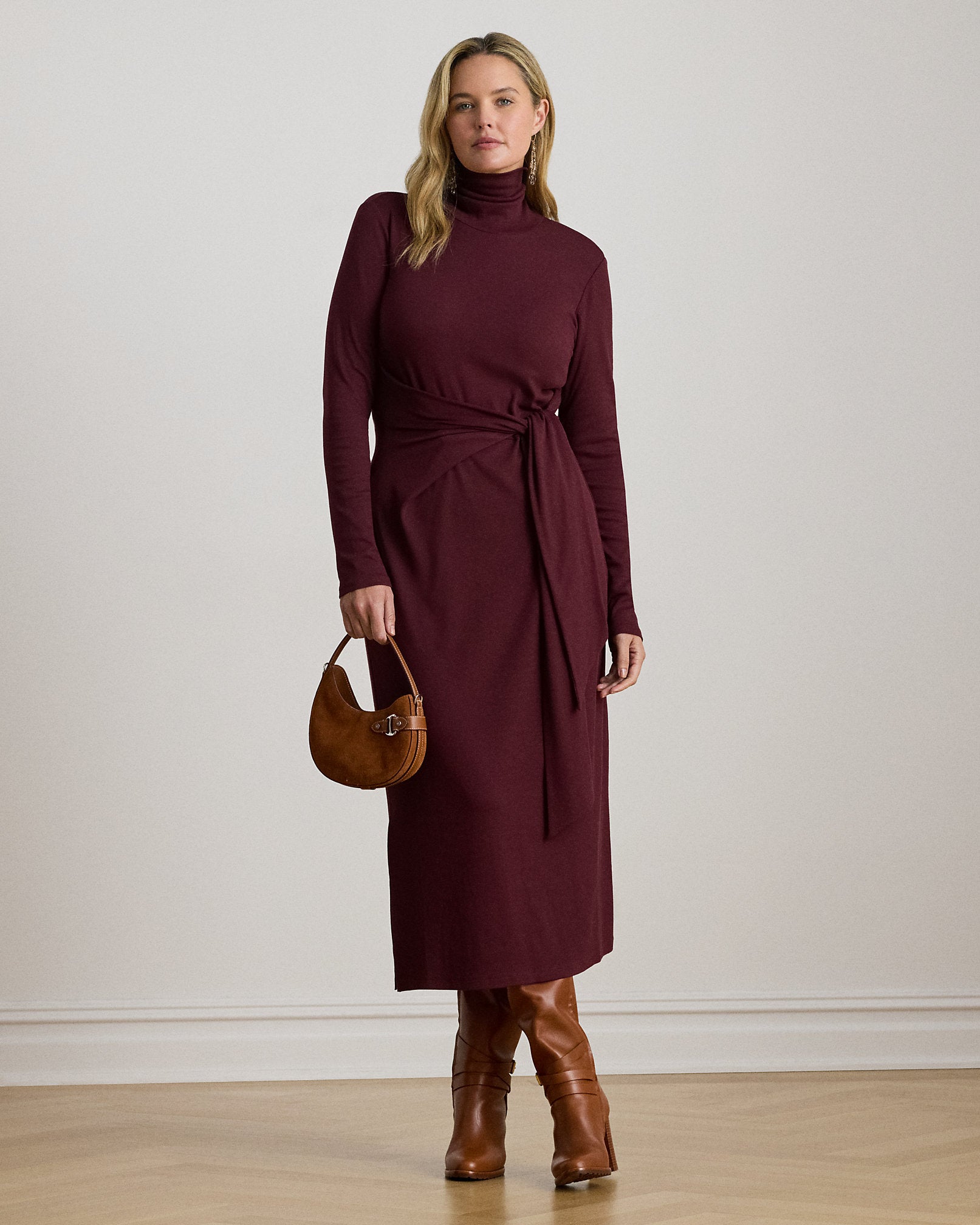 Ralph Lauren TieFront Turtleneck Dress