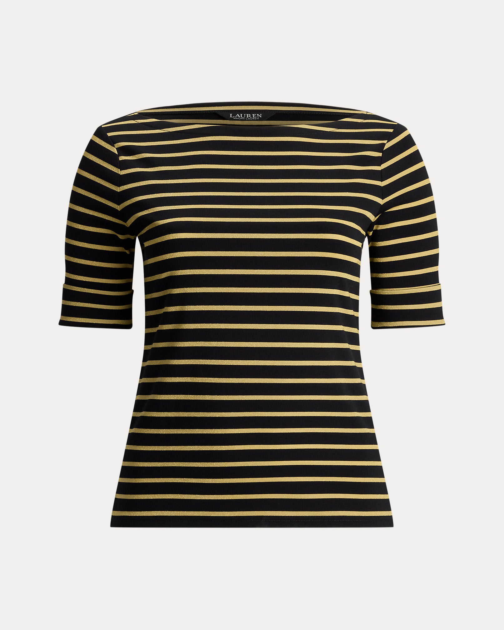 Ralph Lauren Metallic Striped Boatneck Tee