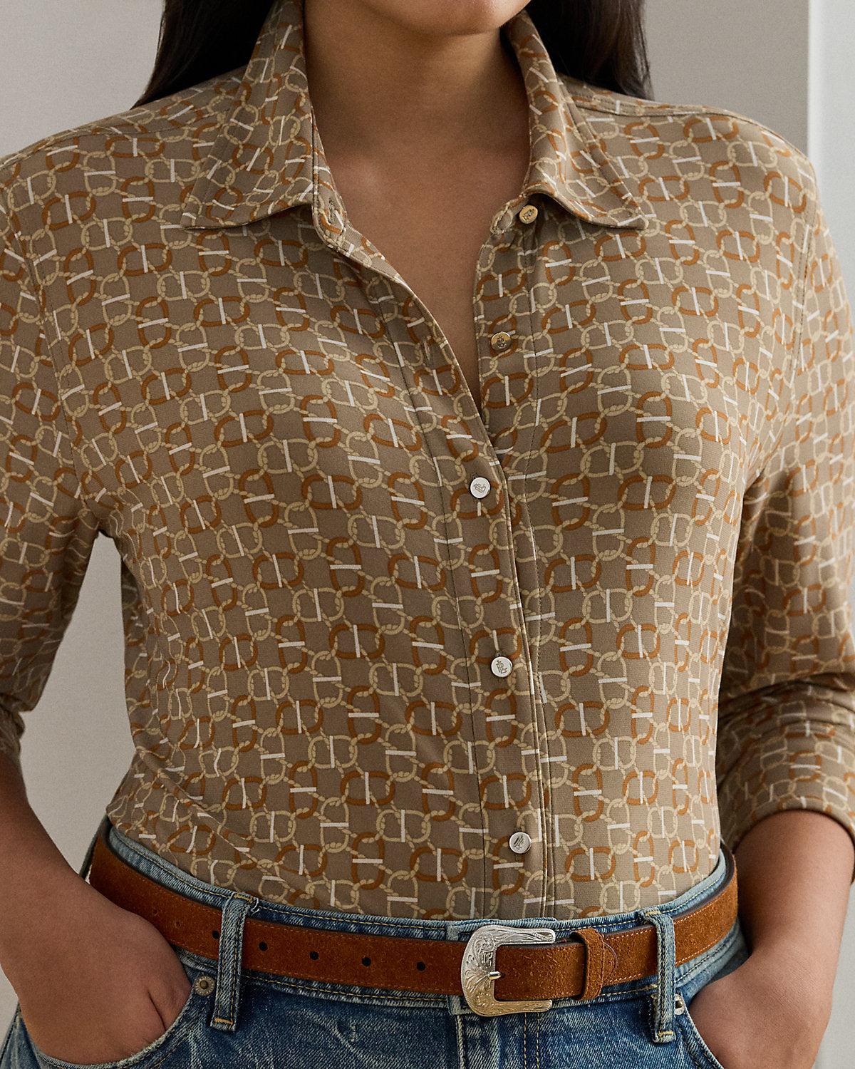 Ralph Lauren Slim Fit GeoPrint Jersey Shirt