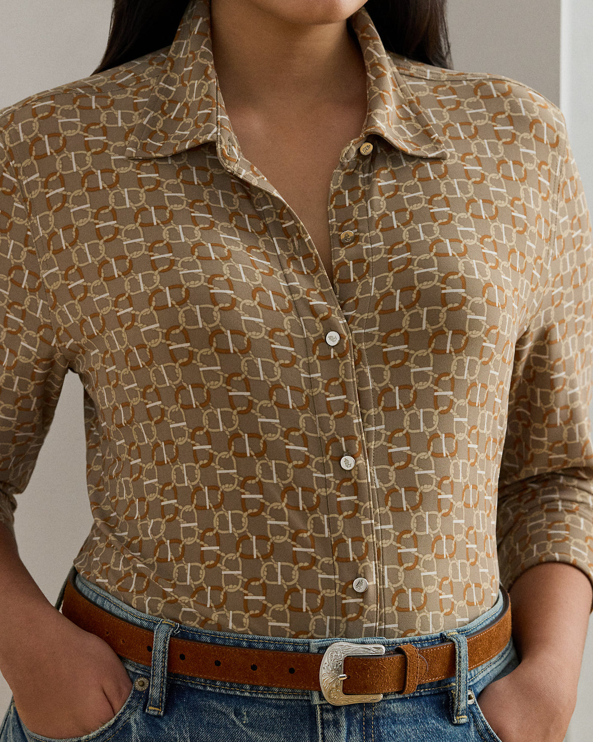 Ralph Lauren Slim Fit GeoPrint Jersey Shirt