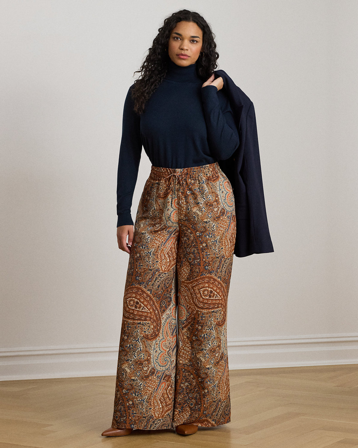 Ralph Lauren Paisley Crepe WideLeg Pant